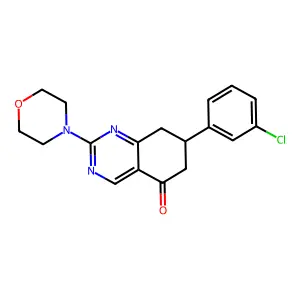 7-(3-chlorophenyl)-2-(morpholin-4-yl)-7,8-dihydroquinazolin-5(6H)-one structure