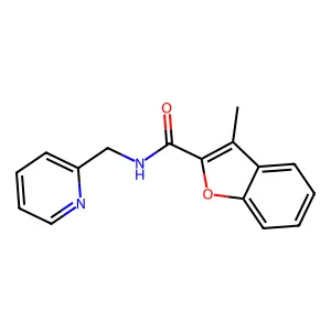3-methyl-N-(pyridin-2-ylmethyl)-1-benzofuran-2-carboxamide structure