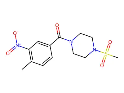 (4-Methyl-3-nitrophenyl)-(4-methylsulfonylpiperazin-1-yl)methanone structure