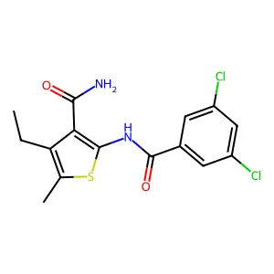 2-[(3,5-Dichlorobenzoyl)amino]-4-ethyl-5-methylthiophene-3-carboxamide structure