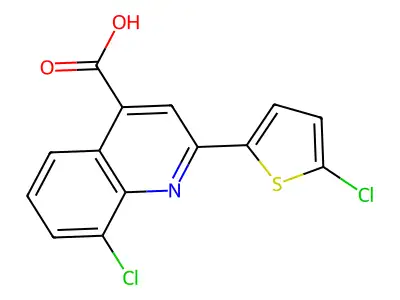 8-Chloro-2-(5-chlorothiophen-2-yl)quinoline-4-carboxylic acid structure