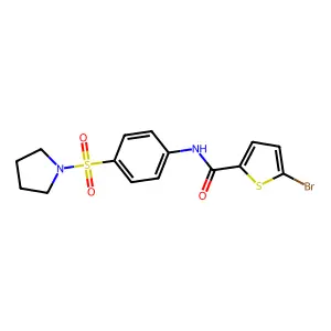 5-bromo-N-(4-pyrrolidin-1-ylsulfonylphenyl)thiophene-2-carboxamide structure