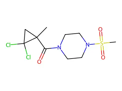 (2,2-Dichloro-1-methylcyclopropyl)[4-(methylsulfonyl)piperazin-1-yl]methanone structure