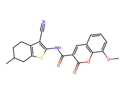 N-(3-cyano-6-methyl-4,5,6,7-tetrahydro-1-benzothiophen-2-yl)-8-methoxy-2-oxo-2H-chromene-3-carboxamide structure