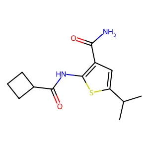 2-[(Cyclobutylcarbonyl)amino]-5-isopropyl-3-thiophenecarboxamide structure