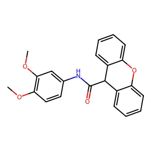 N-(3,4-dimethoxyphenyl)-9H-xanthene-9-carboxamide structure