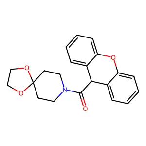 8-(9H-xanthen-9-ylcarbonyl)-1,4-dioxa-8-azaspiro[4.5]decane structure