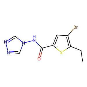 4-bromo-5-ethyl-N-(1,2,4-triazol-4-yl)thiophene-2-carboxamide structure
