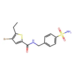 4-bromo-5-ethyl-N-[(4-sulfamoylphenyl)methyl]thiophene-2-carboxamide structure