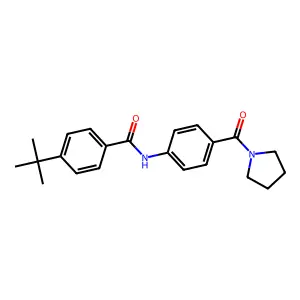 4-tert-butyl-N-[4-(pyrrolidine-1-carbonyl)phenyl]benzamide structure