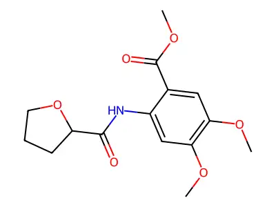 Methyl 4,5-dimethoxy-2-[(tetrahydro-2-furanylcarbonyl)amino]benzoate structure