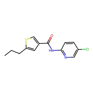 N-(5-chloropyridin-2-yl)-5-propylthiophene-3-carboxamide structure
