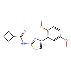 N-[4-(2,5-dimethoxyphenyl)-1,3-thiazol-2-yl]cyclobutanecarboxamide structure