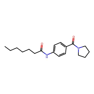 N-[4-(pyrrolidine-1-carbonyl)phenyl]heptanamide structure