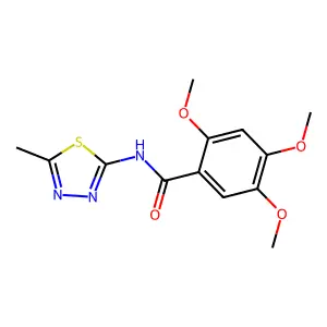 2,4,5-trimethoxy-N-(5-methyl-1,3,4-thiadiazol-2-yl)benzamide structure