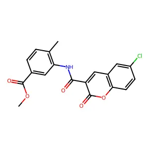 Methyl 3-[(6-chloro-2-oxochromen-3-yl)carbonylamino]-4-methylbenzoate structure