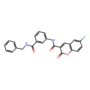 N-[3-(benzylcarbamoyl)phenyl]-6-chloro-2-oxochromene-3-carboxamide structure