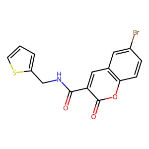 6-bromo-2-oxo-N~3~-(2-thienylmethyl)-2H-chromene-3-carboxamide structure
