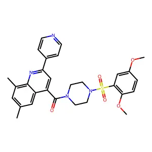 [4-(2,5-dimethoxyphenyl)sulfonylpiperazin-1-yl]-(6,8-dimethyl-2-pyridin-4-ylquinolin-4-yl)methanone structure