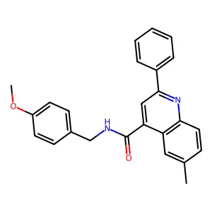N-[(4-methoxyphenyl)methyl]-6-methyl-2-phenylquinoline-4-carboxamide structure