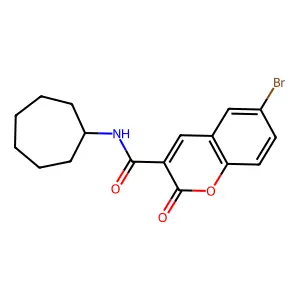 6-bromo-N-cycloheptyl-2-oxochromene-3-carboxamide structure