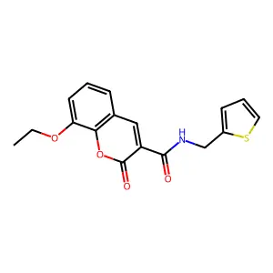 8-ethoxy-2-oxo-N-(thiophen-2-ylmethyl)chromene-3-carboxamide structure