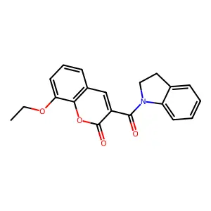 3-(2,3-Dihydroindole-1-carbonyl)-8-ethoxychromen-2-one structure