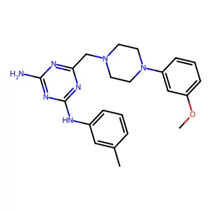 6-{[4-(3-methoxyphenyl)piperazin-1-yl]methyl}-N-(3-methylphenyl)-1,3,5-triazine-2,4-diamine structure