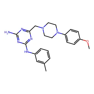 6-{[4-(4-methoxyphenyl)piperazin-1-yl]methyl}-N-(3-methylphenyl)-1,3,5-triazine-2,4-diamine structure
