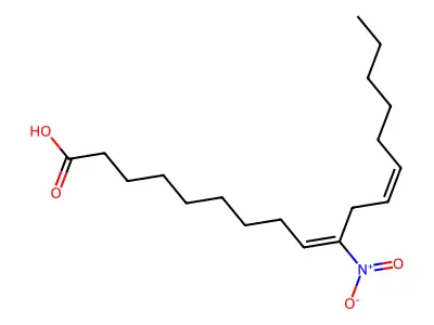 10-Nitro-octadeca-9,12-dienoic acid structure