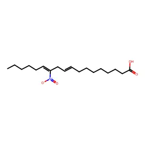9,12-Octadecadienoic acid, 12-nitro-, (9Z,12E)- structure