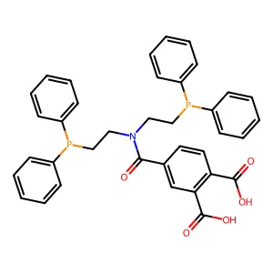 4-{Bis[2-(diphenylphosphanyl)ethyl]carbamoyl}benzene-1,2-dicarboxylic acid structure