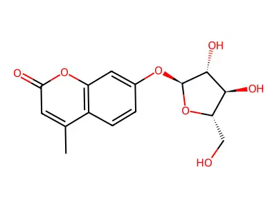 2H-1-Benzopyran-2-one, 7-(alpha-L-arabinopyranosyloxy)-4-methyl- structure
