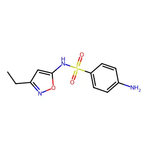 Benzenesulfonamide, 4-amino-N-(3-ethyl-5-isoxazolyl)- structure