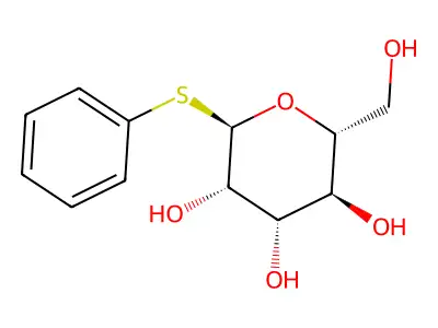 Phenyl beta-D-thiogalactopyranoside structure