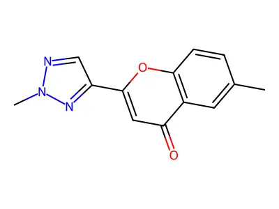 4H-1-Benzopyran-4-one, 6-methyl-2-(2-methyl-1H-1,2,3-triazol-4-yl)- structure