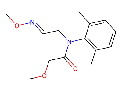 N-(2,6-dimethylphenyl)-2-methoxy-N-(2-methoxyiminoethyl)acetamide structure