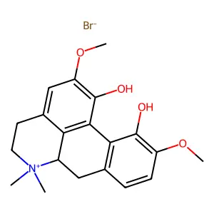 4H-Dibenzo(de,g)quinolinium, 5,6,6a,7-tetrahydro-1,11-dihydroxy-2,10-dimethoxy-6,6-dimethyl-, bromide, (S)- structure