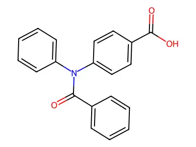 4-(N-benzoylanilino)benzoic acid structure