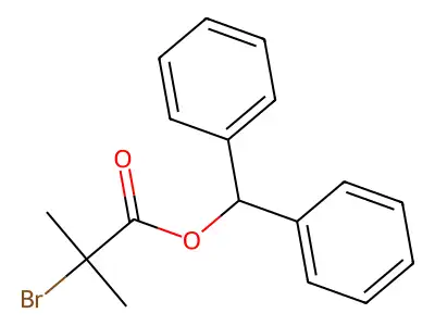 Diphenylmethyl 2-bromo-2-methylpropionate structure