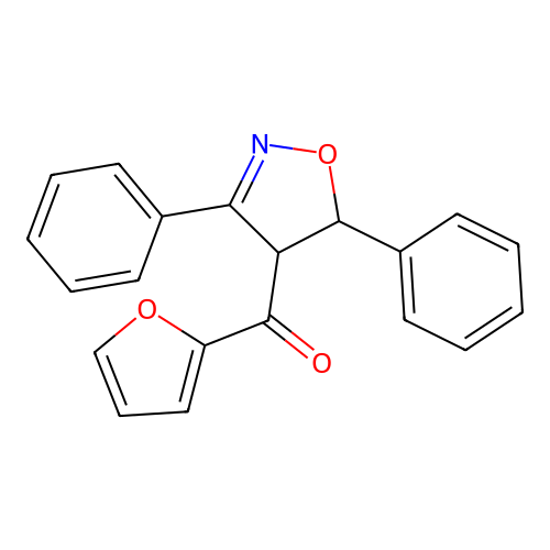 Methanone, (4,5-dihydro-3,5-diphenyl-4-isoxazolyl)-2-furanyl- structure