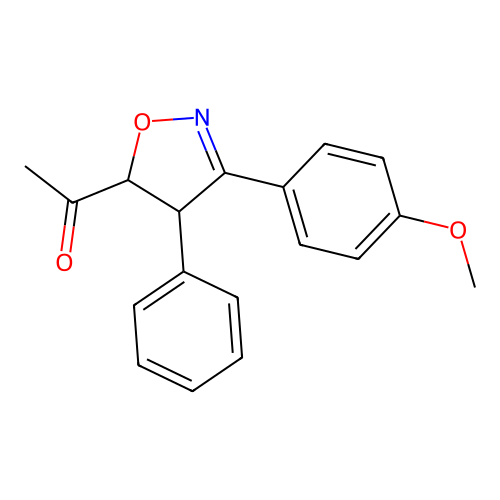 Ethanone, 1-[4,5-dihydro-3-(4-methoxyphenyl)-4-phenyl-5-isoxazolyl]- structure