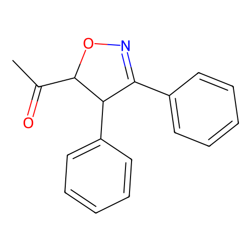 Ethanone, 1-(4,5-dihydro-3,4-diphenyl-5-isoxazolyl)- structure