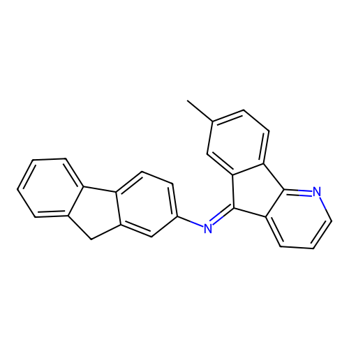 N-[(5Z)-7-methyl-5H-indeno[1,2-b]pyridin-5-ylidene]-9H-fluoren-2-amine structure