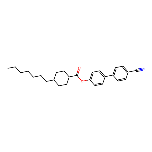 4'-Cyano-4-biphenylyl 4-heptylcyclohexanecarboxylate structure