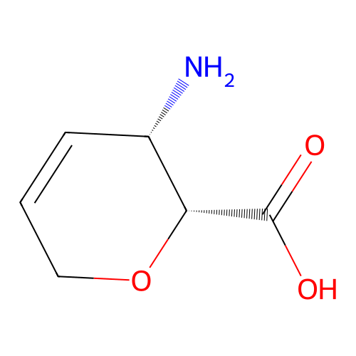 (2R,3S)-3-amino-3,6-dihydro-2H-pyran-2-carboxylic acid structure
