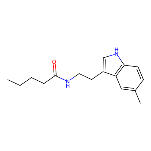 N-[2-(5-methyl-1H-indol-3-yl)ethyl]pentanamide structure