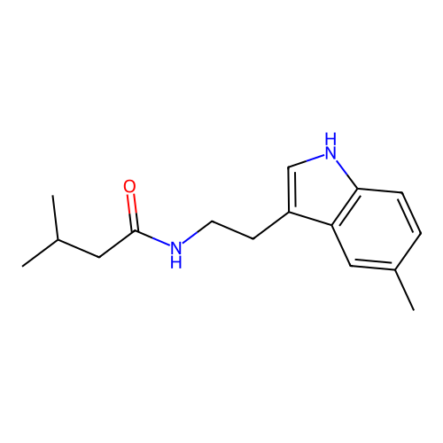 3-methyl-N-[2-(5-methyl-1H-indol-3-yl)ethyl]butanamide structure