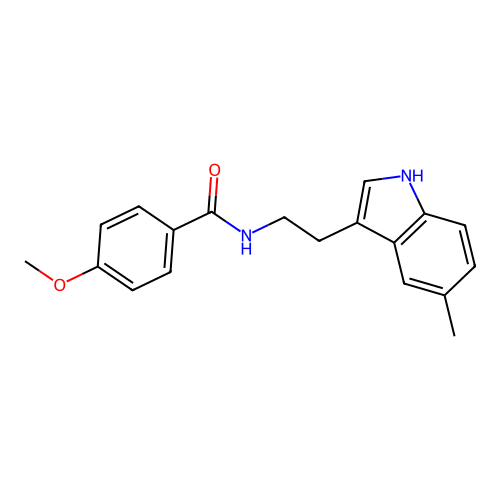 4-methoxy-N-[2-(5-methyl-1H-indol-3-yl)ethyl]benzamide structure