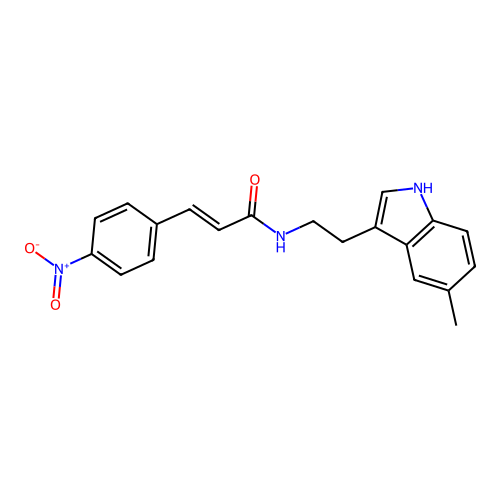 (2E)-N-[2-(5-methyl-1H-indol-3-yl)ethyl]-3-(4-nitrophenyl)prop-2-enamide structure